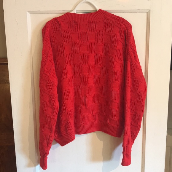 Retro 80’s cable knit cardigan 💯 cotton orange cropped mint condition - Picture 13 of 13